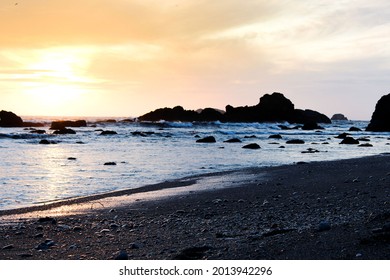 Early Sunset On A Northern California Beach