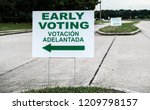 An Early Voting Site Sign - Early Voting for the November 6, 2018 General Election Started in Texas