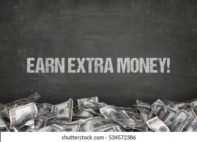 Earn Extra Money Text On Black Background