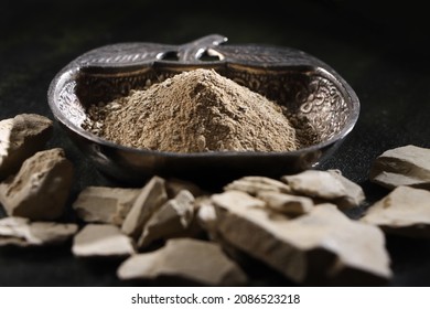 Fuller’s Earth Called Natural Herbal Multani Mitti For India's Natural Face Pack Powder Studio Shot Selective Focus 