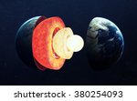 Earth core structure. Elements of this image furnished by NASA