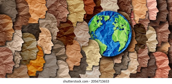 Earth day diversity and cultural celebration as diverse global cultures and multi-cultural unity. - Shutterstock ID 2056713653