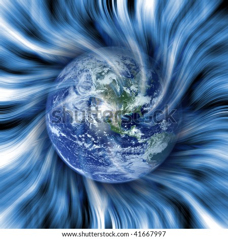 Earth and drawing twirl atmosphere.