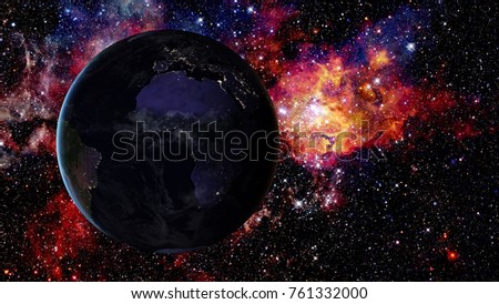 Earth and galaxy. Elements of this image furnished by NASA.