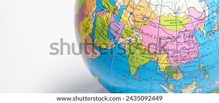 earth globe isolated on white China side