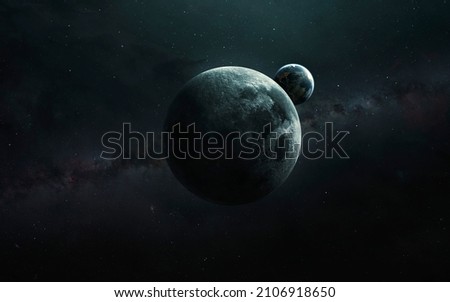 Earth and Moon. Elements of image provided by Nasa