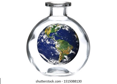 Earth Planet Inside Bottle Photomontage Abstract Stock Photo 1515088130 