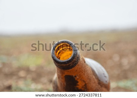 Earth polution by humans using bottles and waste 