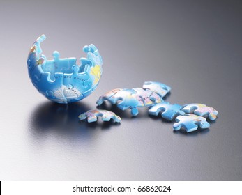 Earth puzzle in progress.