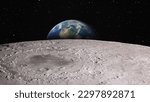 The Earth as Seen from the Surface of the Moon "Elements of this Image Furnished by NASA"