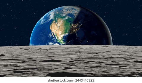 The Earth as Seen from the Surface of the Moon 