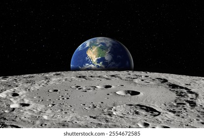 The Earth as Seen from the Surface of the Moon 