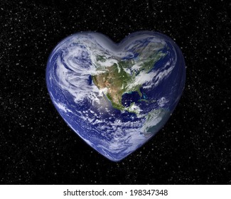 The earth in the shape of a heart, elements of this image furnished by NASA
