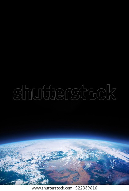 Earth in the space. Black background. Place for\
text and infographics. Elements of this image furnished by NASA.\
Astronomy and science\
concept