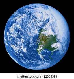 Earth from Space - only full North America view of earth taken by a manned space flight rather than a satellite - digitally combined from 3 Apollo 17 images - Powered by Shutterstock