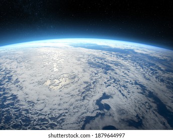 Earth in the space. View of planet Earth from space. Elements of this image furnished by NASA.