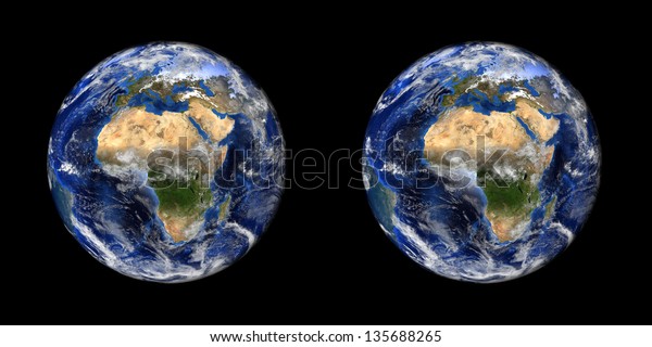 Earth Stereo Pair 3d Solar System Stock Photo Edit Now