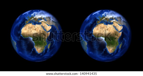 Earth Stereo Pair 3d Solar System Royalty Free Stock Image