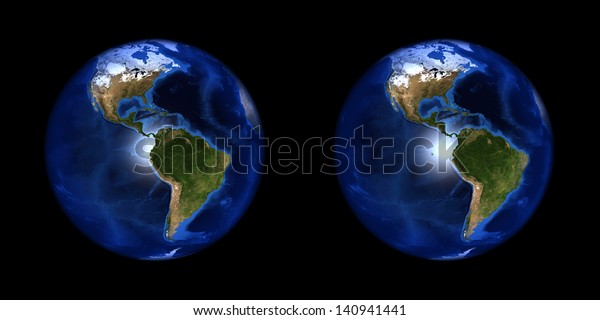 Earth Stereo Pair 3d Solar System Stock Photo Edit Now