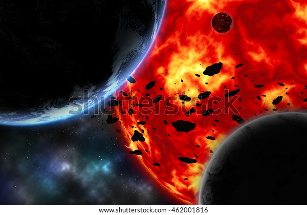 The Earth, Sun and Moon - Elements of this image\
furnished by NASA