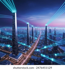 earth, wi-fi, wireless, network, futuristic, cyberspace, future, city landscape, city, abstract, background, binary, blue, building, business, communication, community, computer, concept, connect, con - Powered by Shutterstock