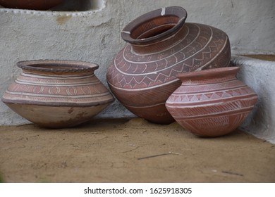 Earthen Pot Or Clay Pot Or Matka Or Matki Used In Indian Subcontinent As A Water Cooler