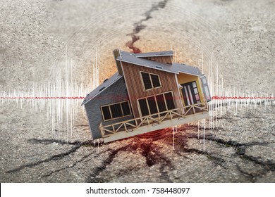 Earthquake Crisis House Risk Insurance Concept