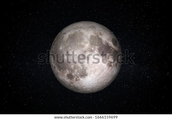 Earth\'s Moon in the Starry\
Sky of Solar System in Space. This image elements furnished by\
NASA.
