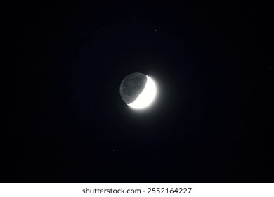 Earthshine is the soft illumination on the Moon's dark side, created by sunlight bouncing off Earth's surface. - Powered by Shutterstock