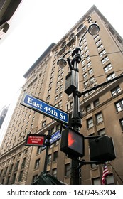 The east 45th street checkpoint in downtown of New York city