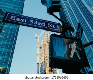 East 53rd Street Sign With Skyskrapers