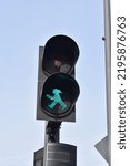 East Berlin stoplight man in green