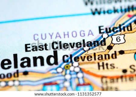 East Cleveland. Ohio. USA on a map Stock photo © 