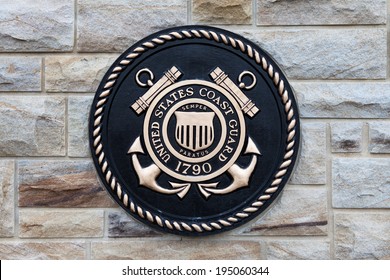 EAST HANOVER, PA - APRIL 5: Bronze Plaque For The United States Coast Guard At The Entrance Of Indiantown Gap National Cemetery On April 5, 2014 In East Hanover, PA