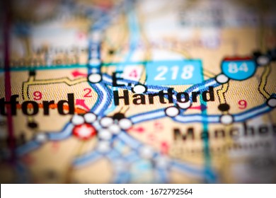 East Hartford. Connecticut. USA On A Geography Map