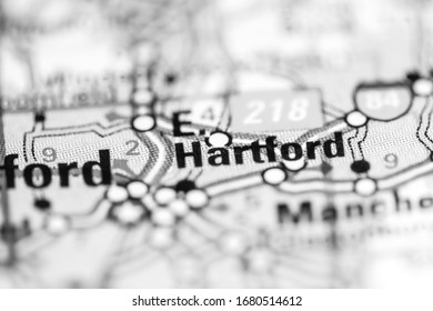 East Hartford. Connecticut. USA On A Geography Map