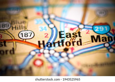 East Hartford. Connecticut. USA On A Geography Map