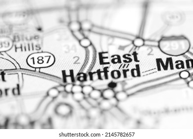 East Hartford. Connecticut. USA On A Geography Map