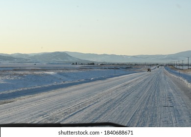 East Helena, Montana - October 25, 2020 - The Day After The First Snowstorm Of The Year, Westbound On Highway 287 Towards Helena