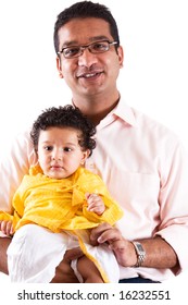 An East Indian Father Poses With His Son