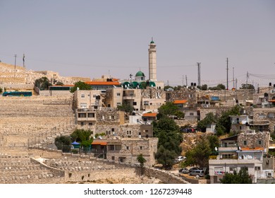 East Jerusalem, West Bank, Palestine / Israel - June 16, 2018: Generic Architectural View Of Silwan, Arab Village On The Mount Of Olives Across The Old City Walls Of Jerusalem.