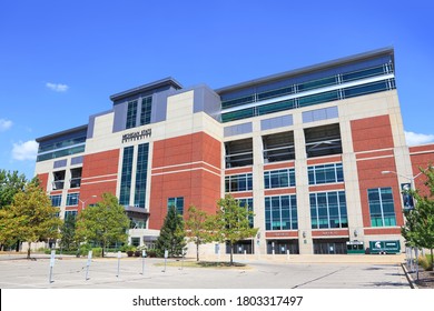 EAST LANSING, MI -22 AUGUST 2020- Main Entrance Building To The Spartan Stadium At Michigan State University (MSU) In East Lansing.