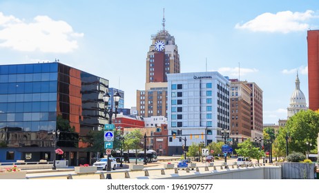 EAST LANSING, MI -22 AUGUST 2020 - Historic buildings in Lansing city, is fifth largest city in state of Michigan.