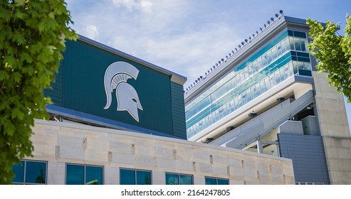 East Lansing, MI - May 27, 2022: Michigan State University Spartans Logo At NCAA Football Stadium