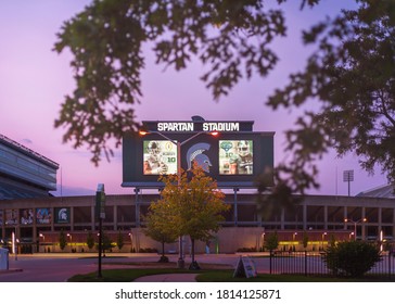 East Lansing, Michigan, United States - 09/11/2020: Bill Board Of Spartan Stadium