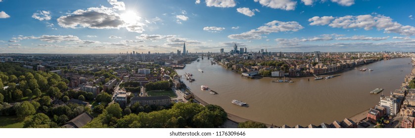 East London Aerial Sunset  Cityscape