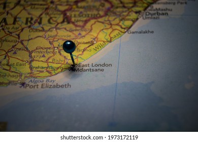 East London, Eastern Cape, City In South Africa Pinned On Geographical Map