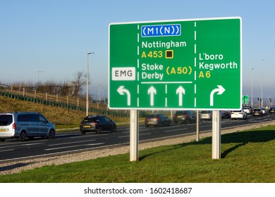 East Midlands Gateway, Leicestershire, UK. December 30th 2019. New Directional Signs For The New East Midlands Gateway For Industrial Estate And Rail Terminal.