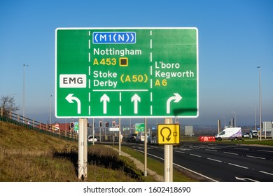 East Midlands Gateway, Leicestershire, UK. December 30th 2019. New Directional Signs For The New East Midlands Gateway For Industrial Estate And Rail Terminal.