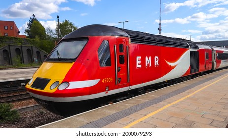 East Midlands Railway HST 43309 Leading The Train At Leicester, UK On 6 May 2021.